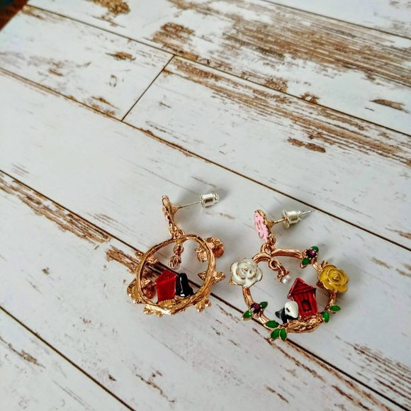 Floral Village Hoop Earrings - Picture 3 of 3